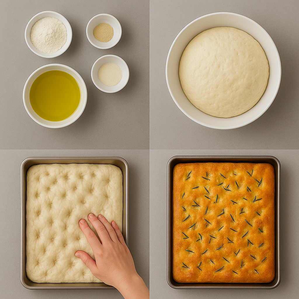 Instruction visual for Focaccia Bread