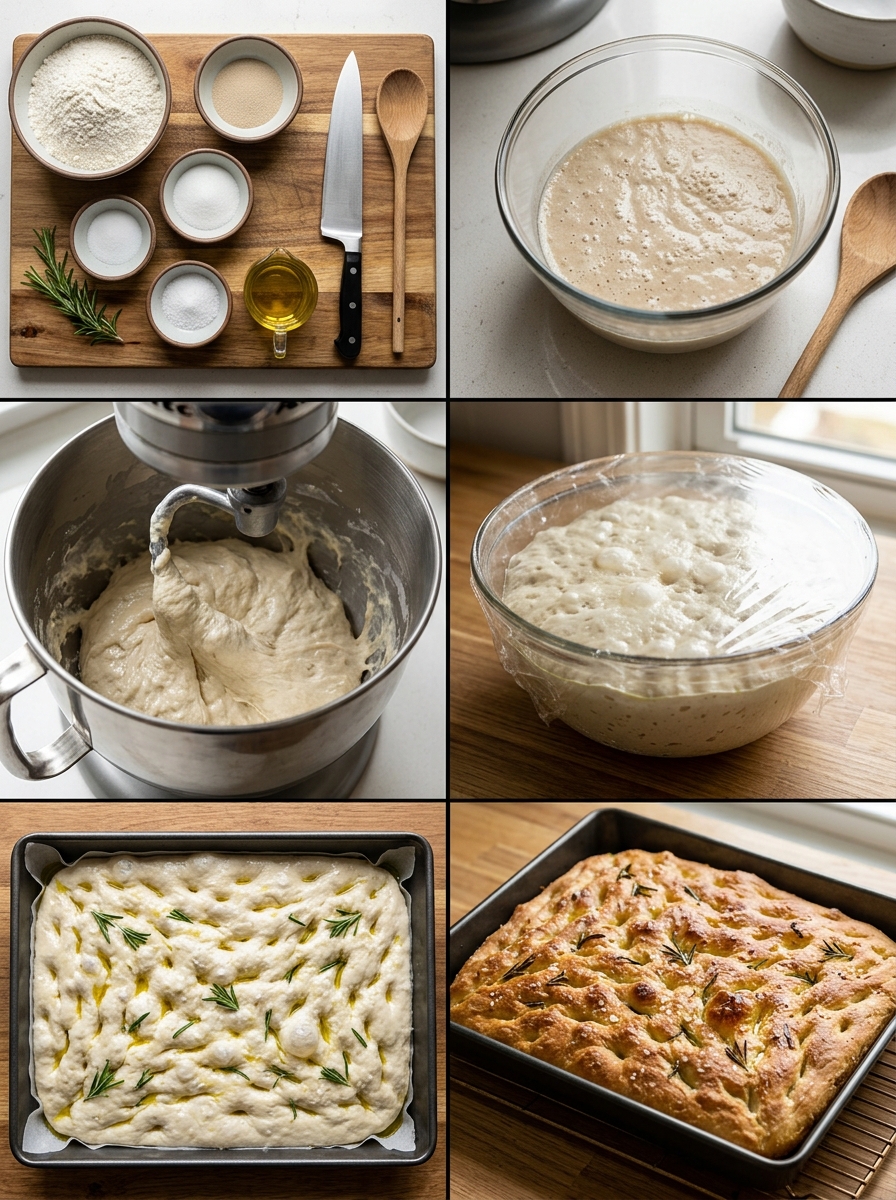 Instruction visual for Focaccia Bread