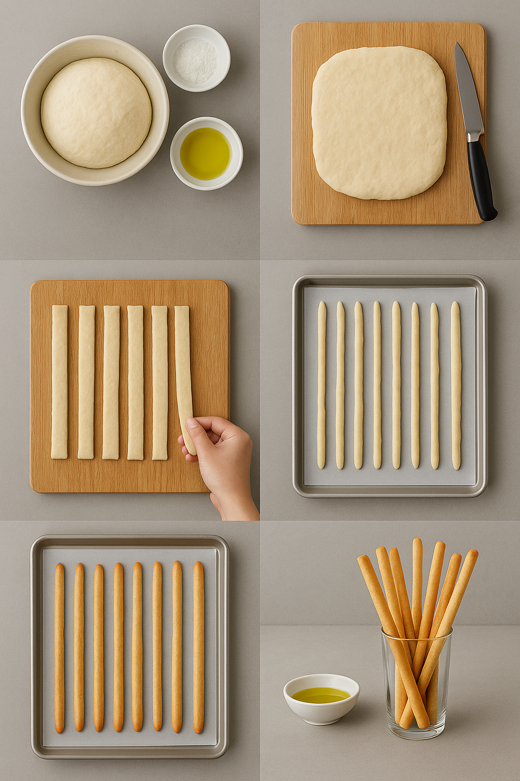 Instruction visual for Grissini (Italian Breadsticks)