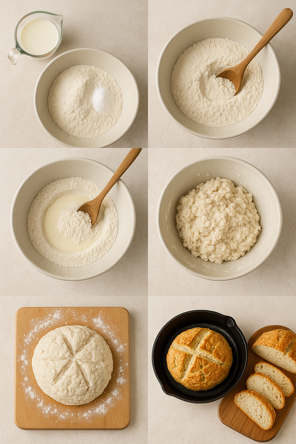 Instruction visual for Irish Soda Bread