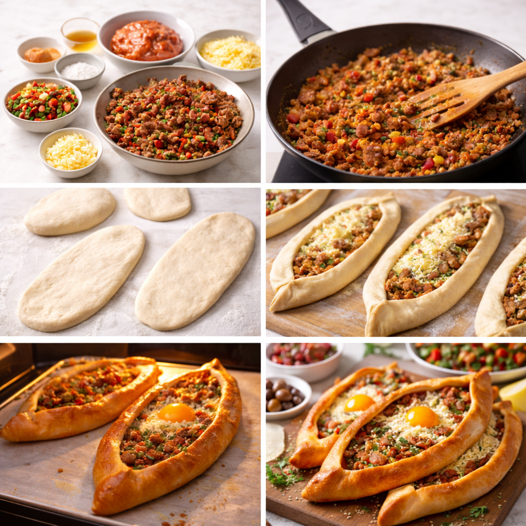 Instruction visual for Turkish Pide