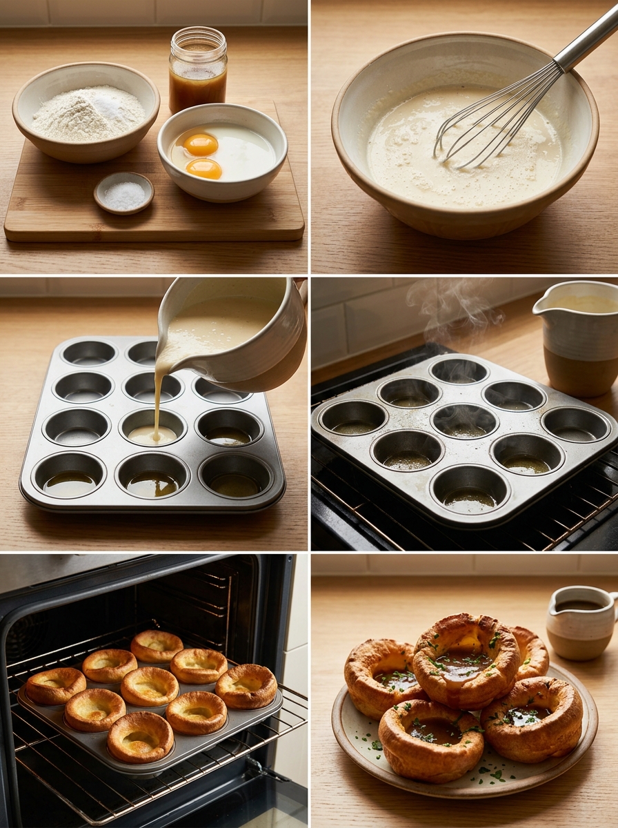 Instruction visual for Yorkshire Pudding