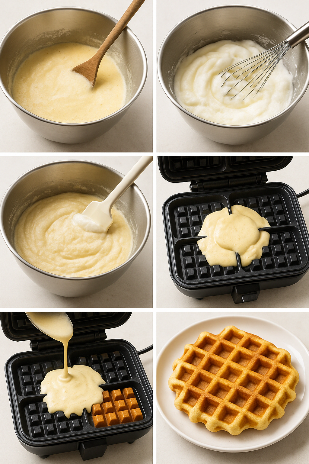 Instruction visual for Belgian Waffles