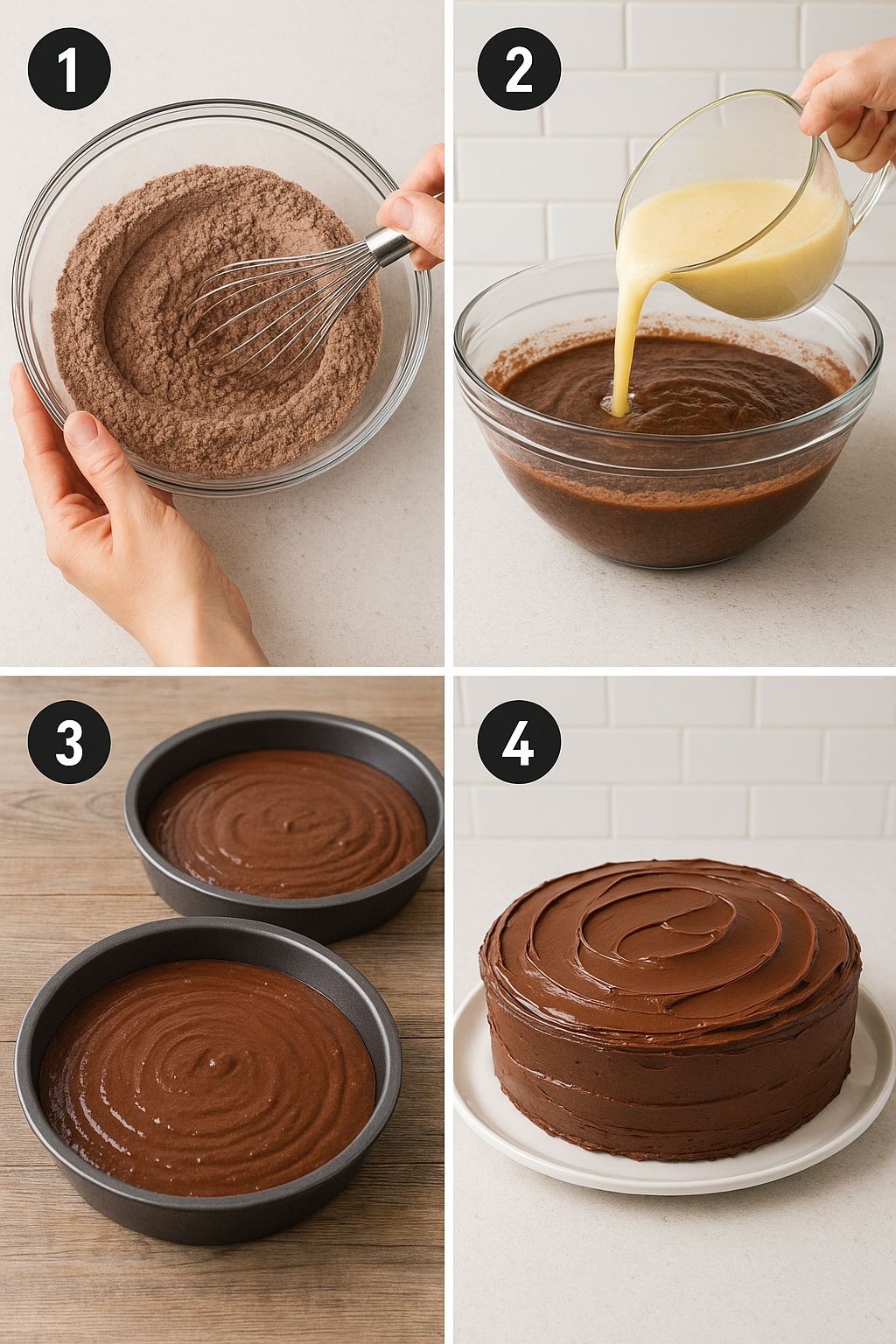 Instruction visual for Chocolate Cake
