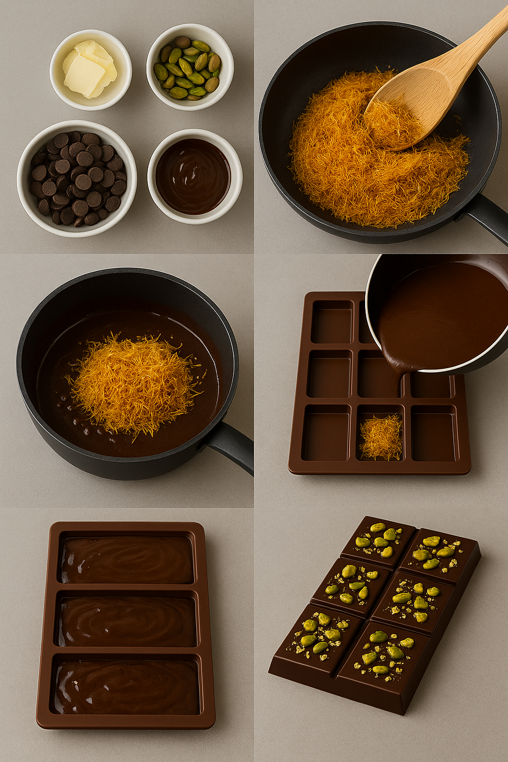 Instruction visual for Dubai Chocolate Bar