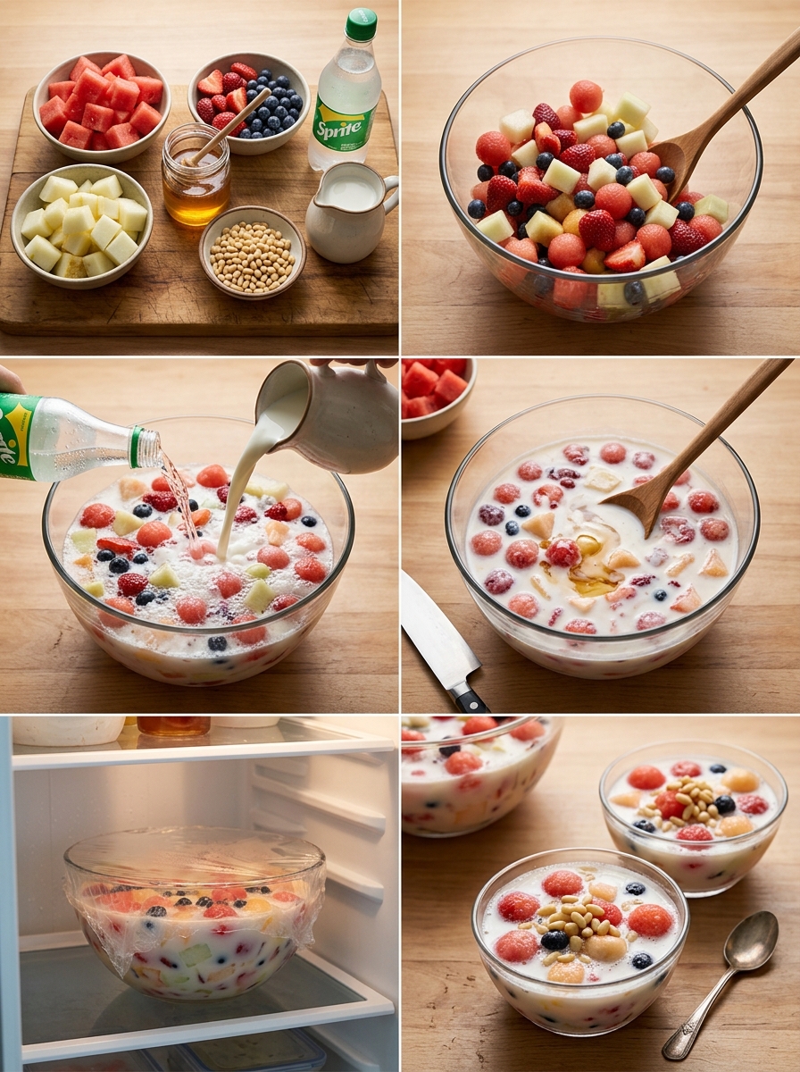 Instruction visual for Hwachae (Korean Fruit Punch)