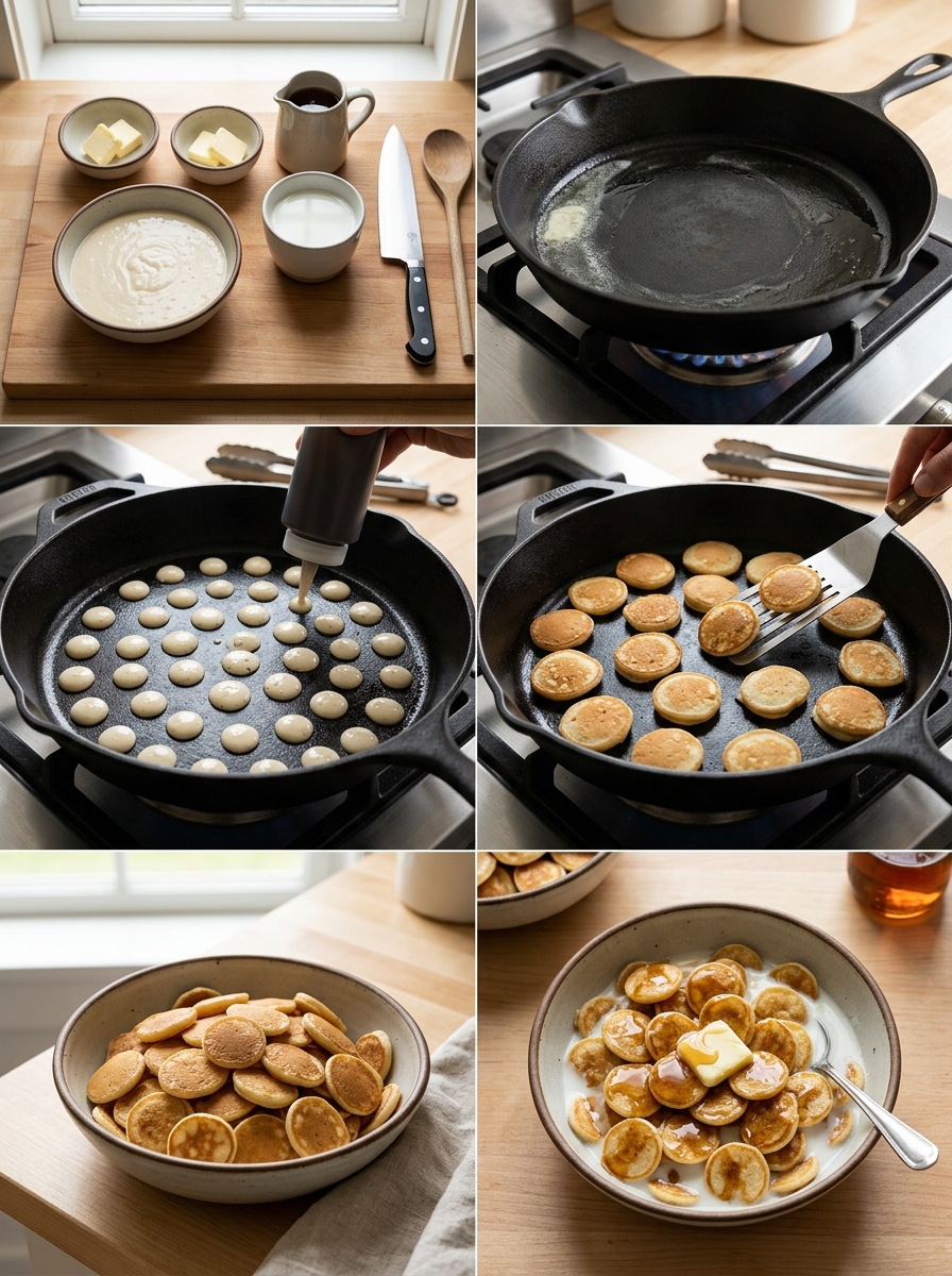 Instruction visual for Mini Pancake Cereal