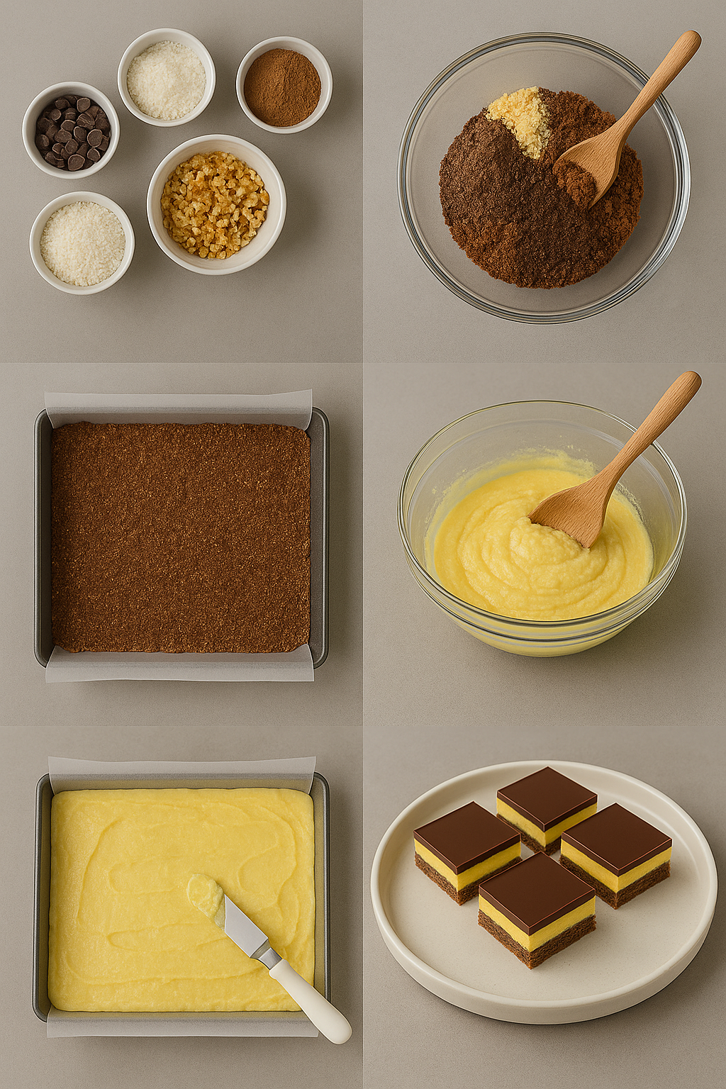 Instruction visual for Nanaimo Bars