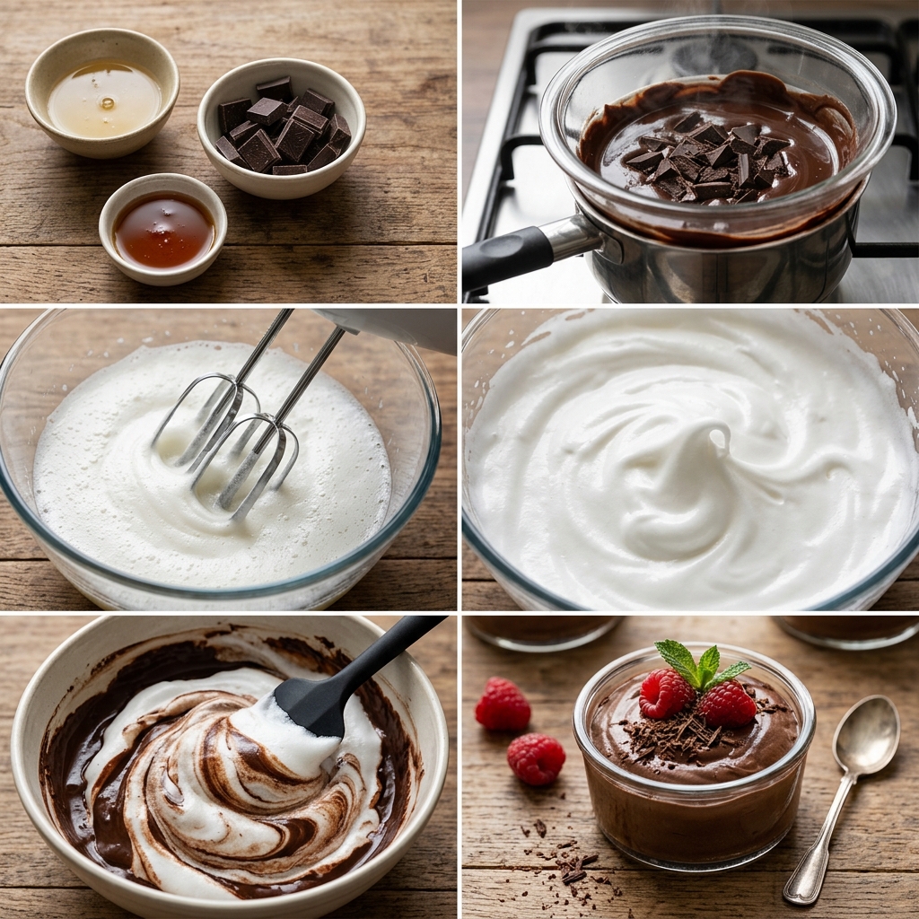 Instruction visual for Vegan Chocolate Mousse