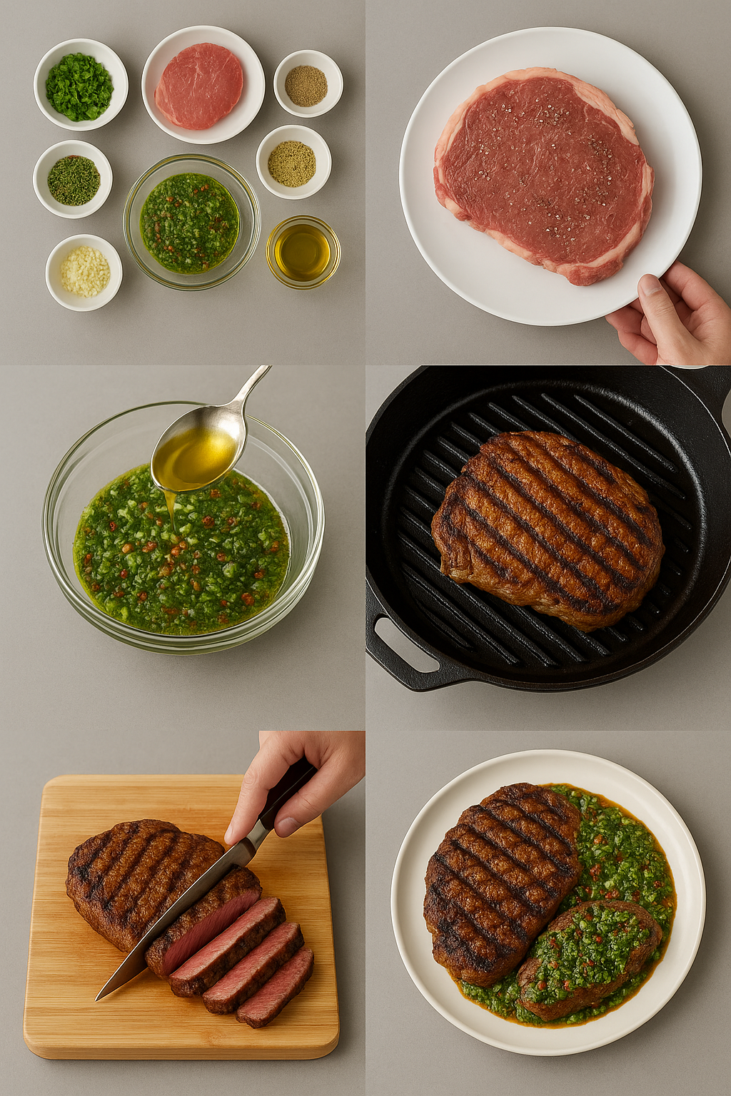 Instruction visual for Argentinian Chimichurri Steak