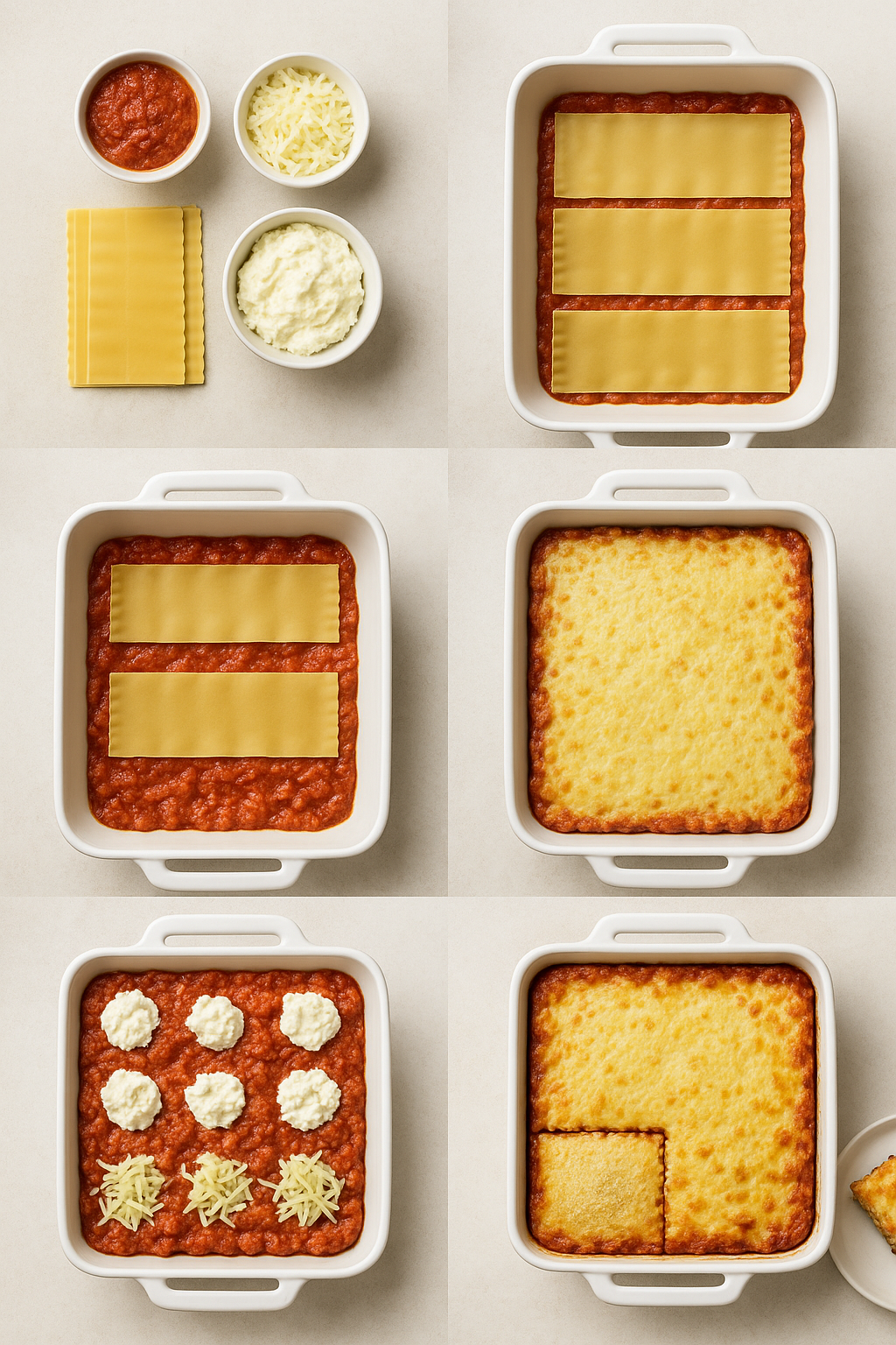 Instruction visual for Baked Lasagna