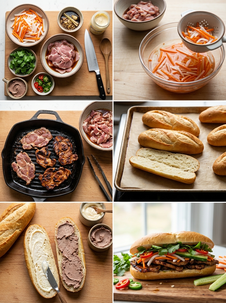Instruction visual for Banh Mi