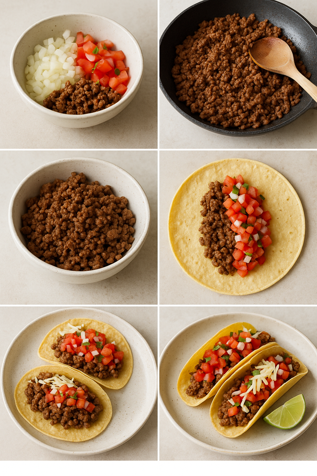 Instruction visual for Beef Tacos