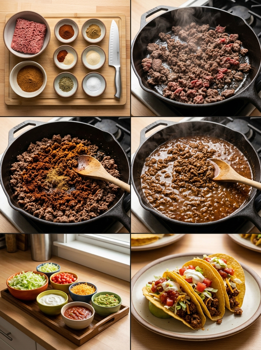 Instruction visual for Rindfleisch-Tacos