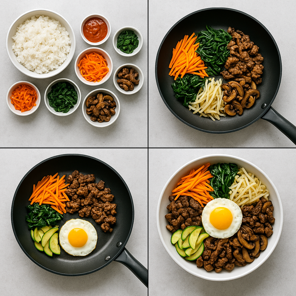 Instruction visual for Bibimbap