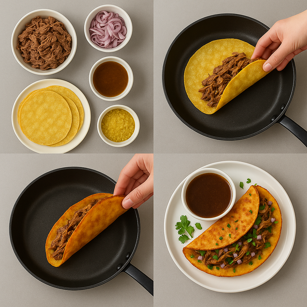 Instruction visual for Birria Tacos