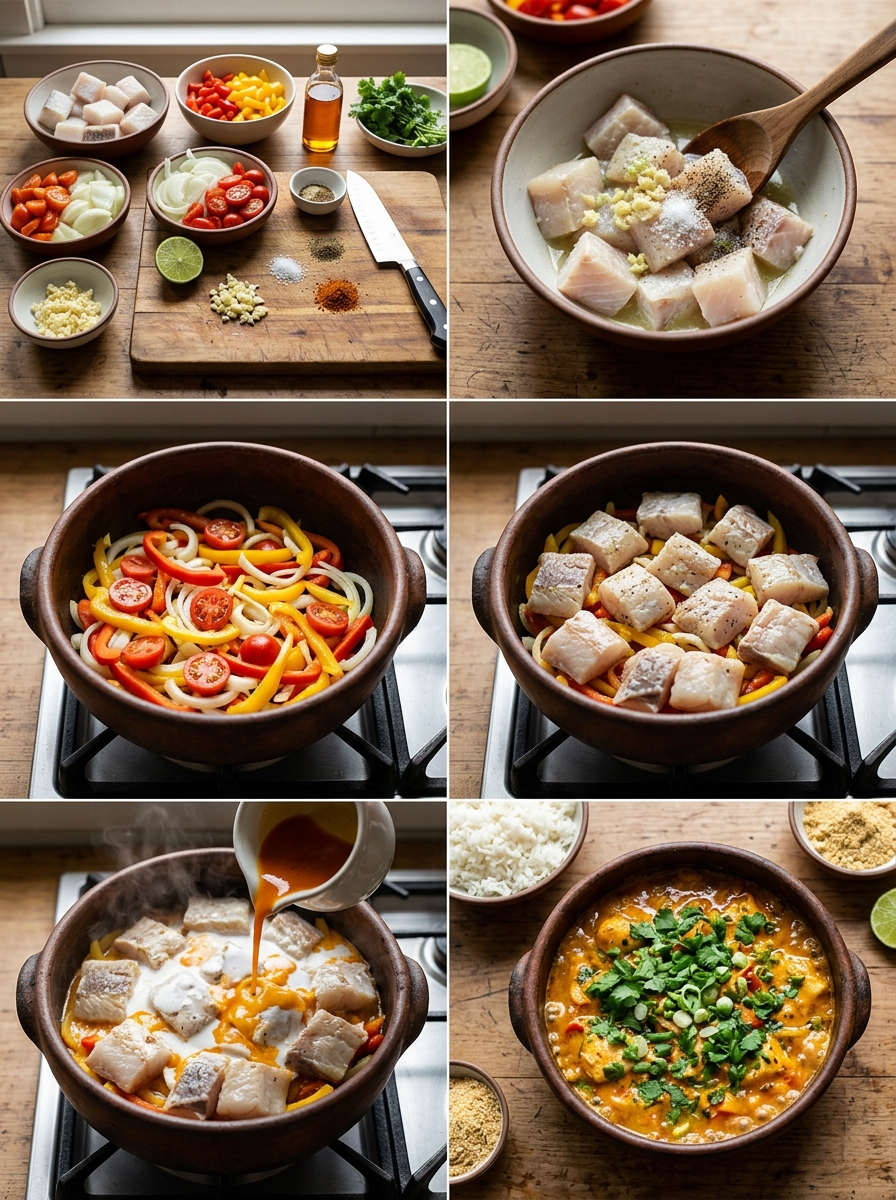 Instruction visual for Brazilian Moqueca