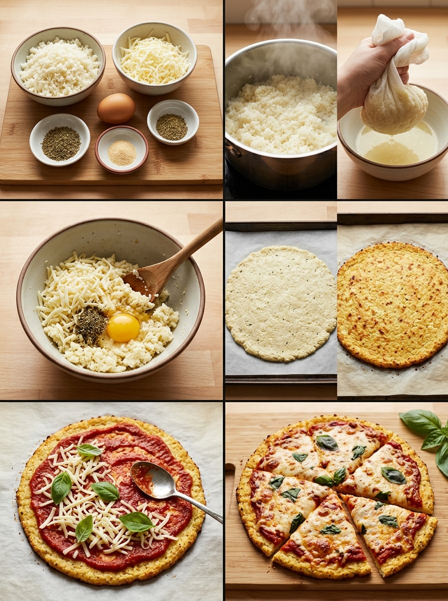 Instruction visual for Cauliflower Pizza Crust