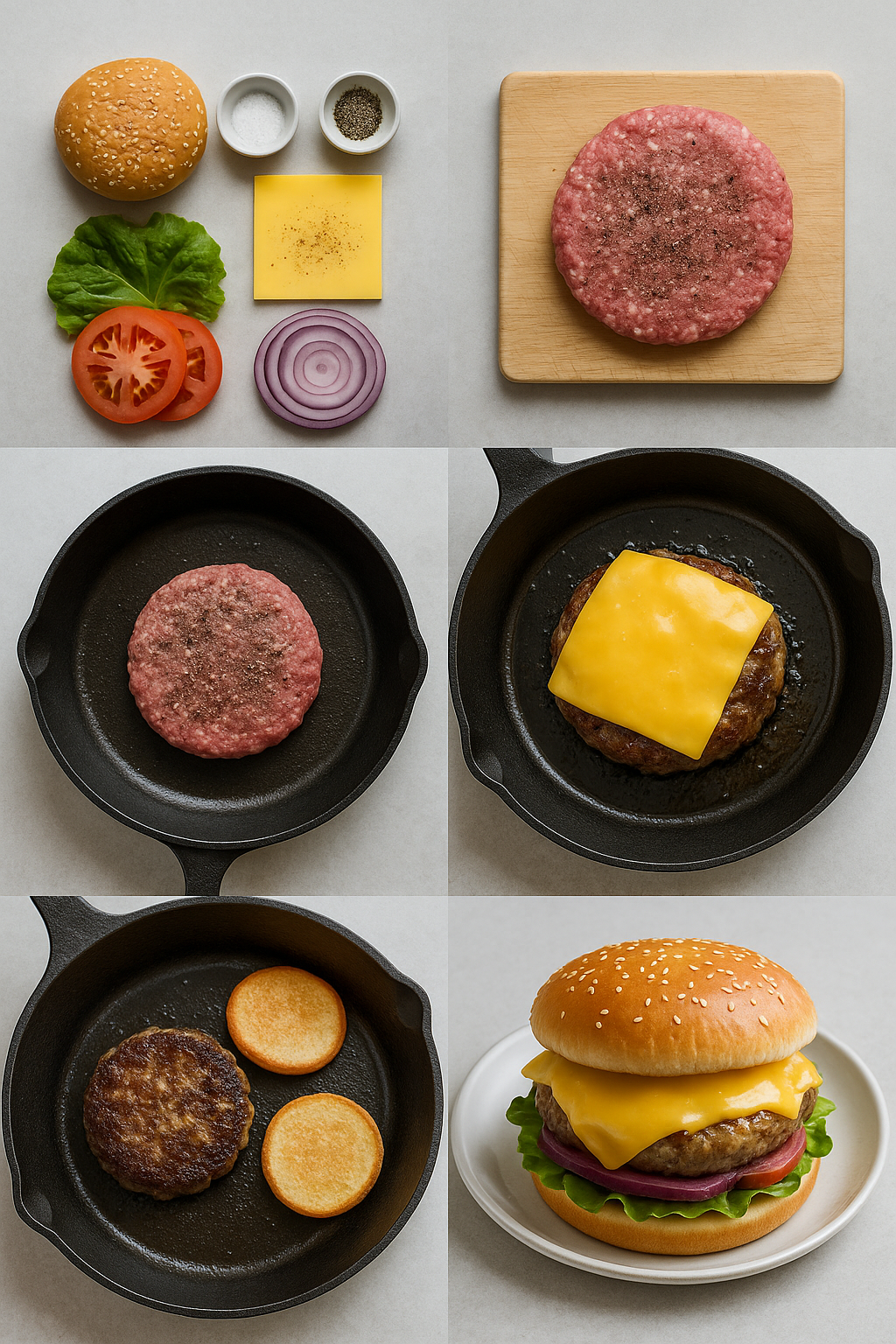 Instruction visual for Cheeseburger
