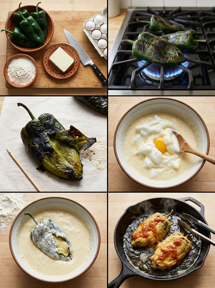 Instruction visual for Chiles Rellenos