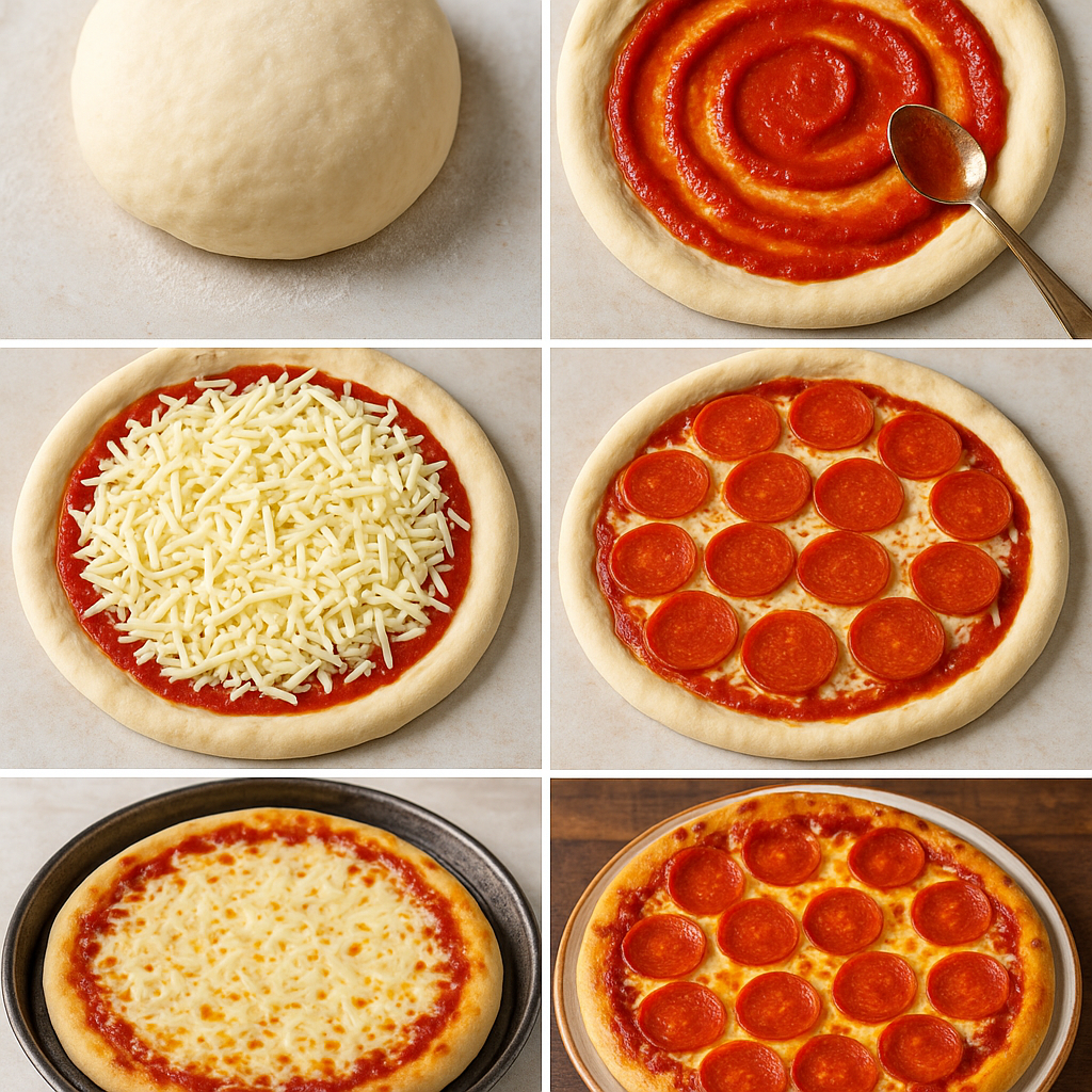 Instruction visual for Classic Pepperoni Pizza