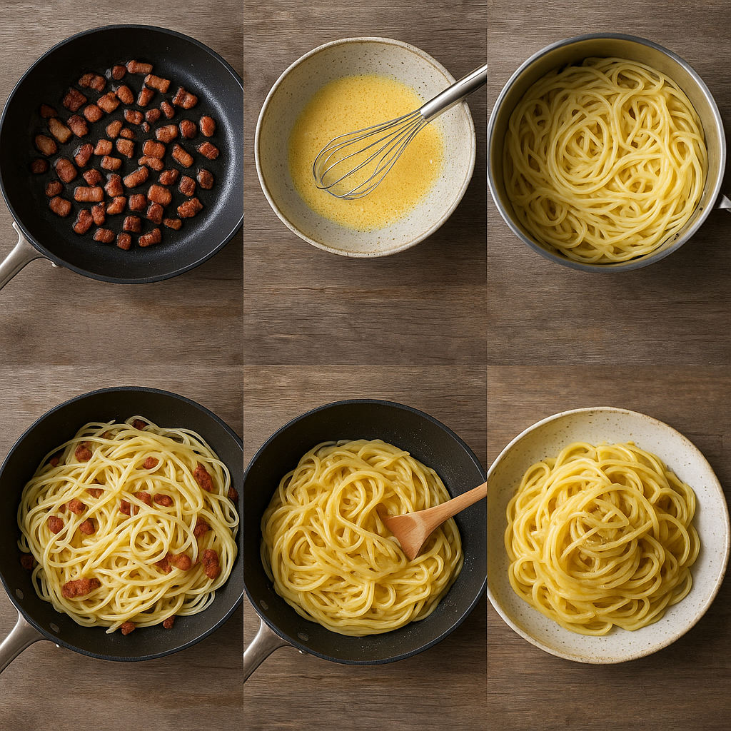 Instruction visual for Classic Spaghetti Carbonara