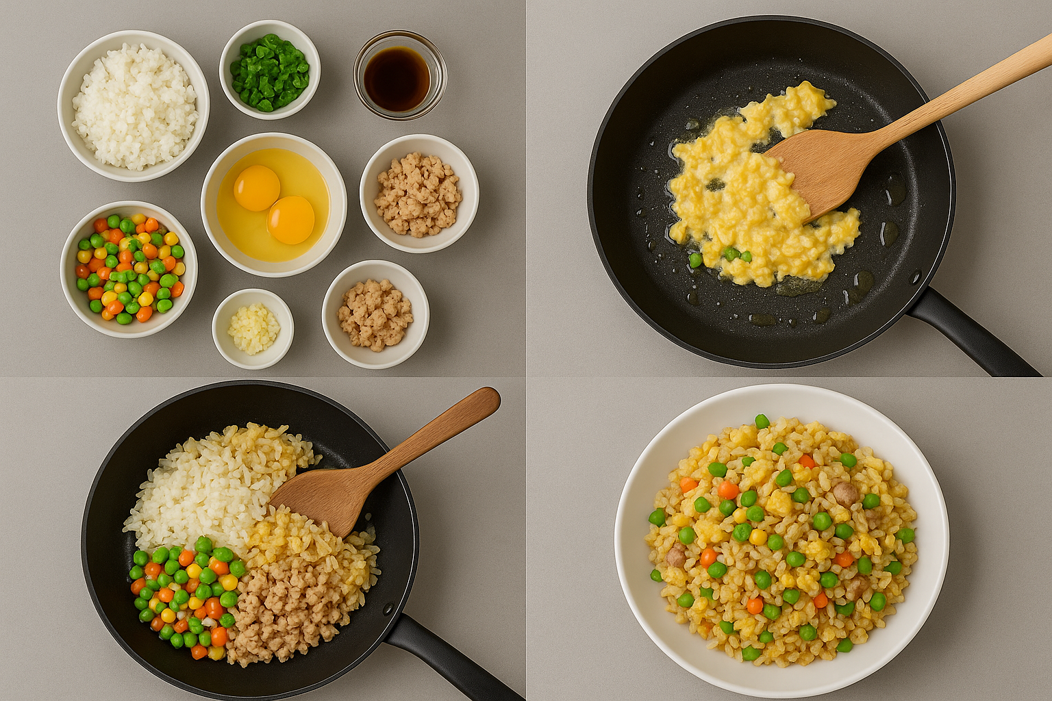 Instruction visual for Egg Fried Rice
