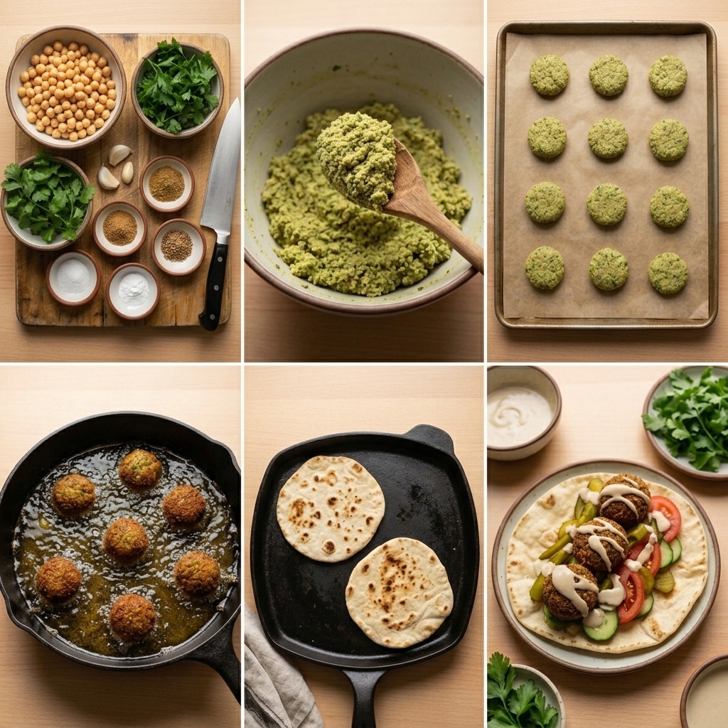 Instruction visual for Falafel Wrap