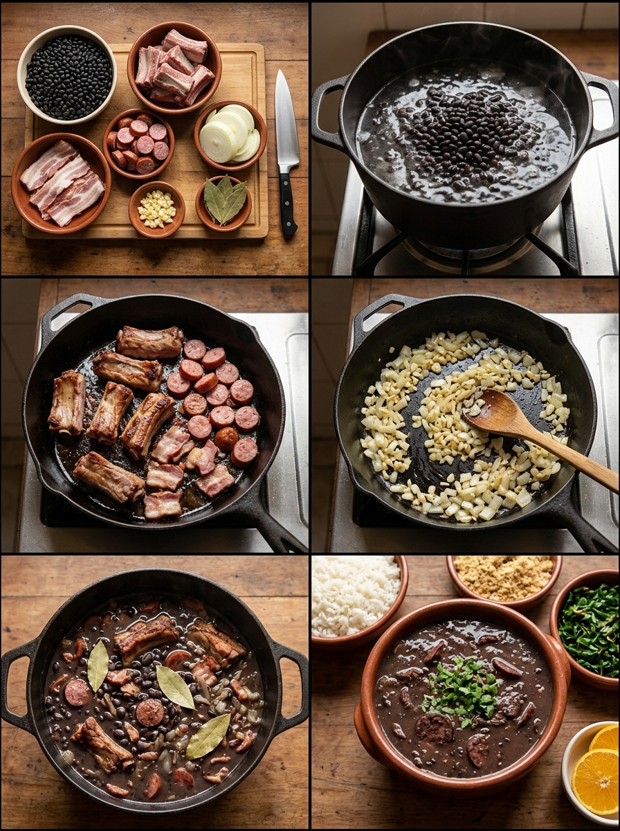 Instruction visual for Feijoada