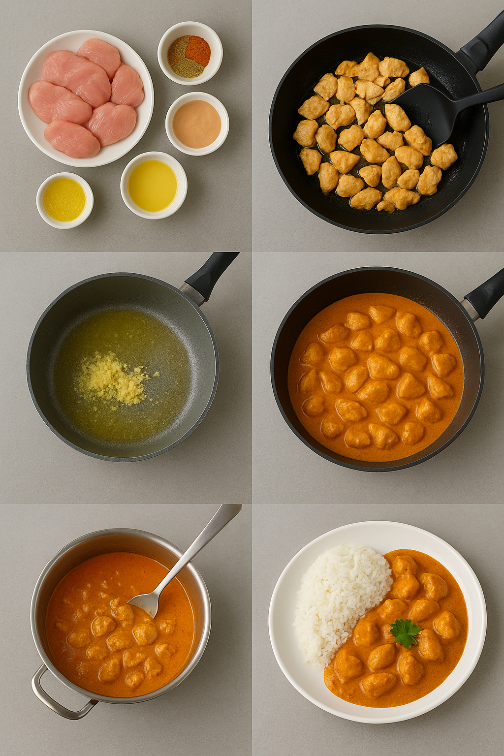 Instruction visual for Indian Butter Chicken