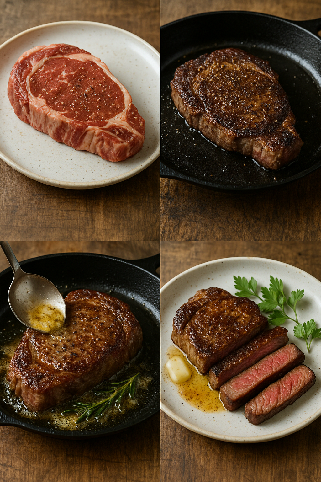 Instruction visual for Juicy Ribeye Steak