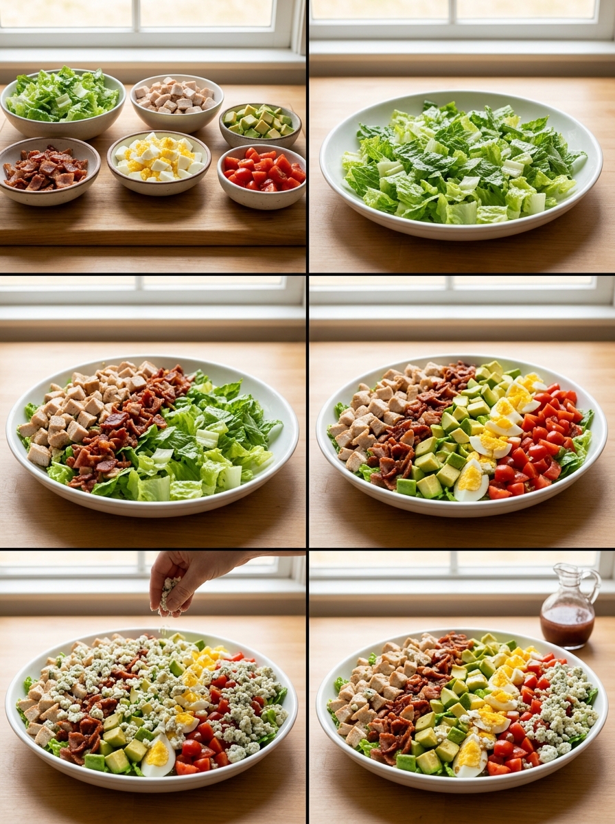 Instruction visual for Loaded Cobb Salad