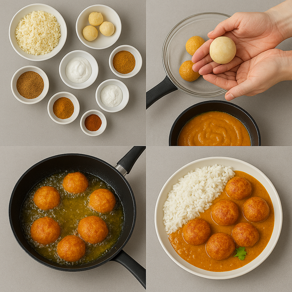 Instruction visual for Malai Kofta
