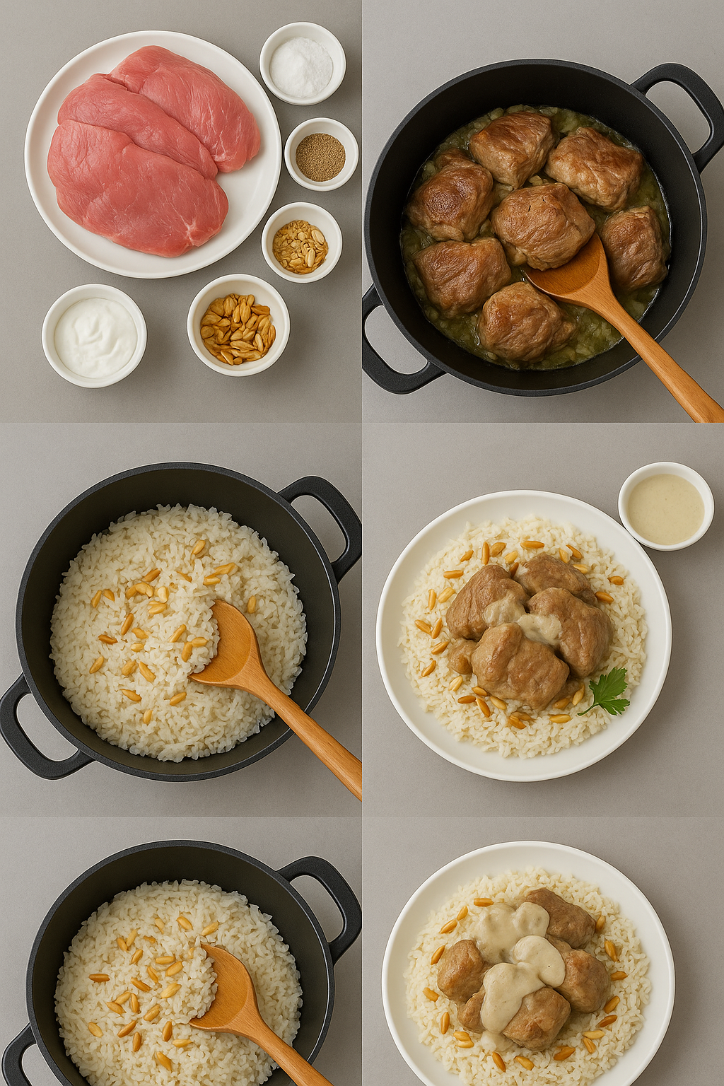 Instruction visual for Mansaf