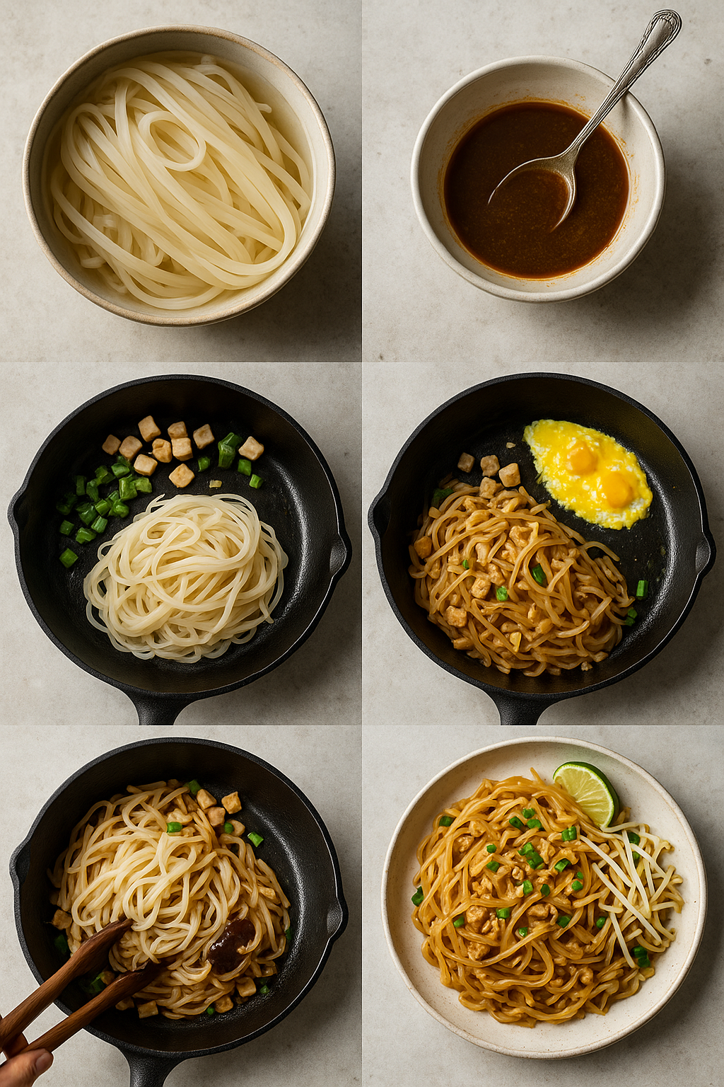 Instruction visual for Pad Thai
