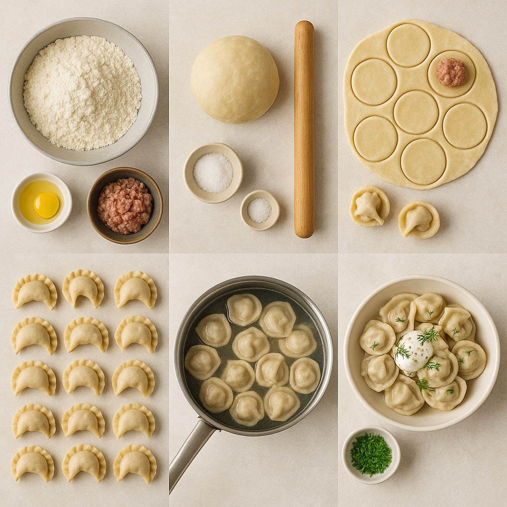 Instruction visual for Russian Pelmeni