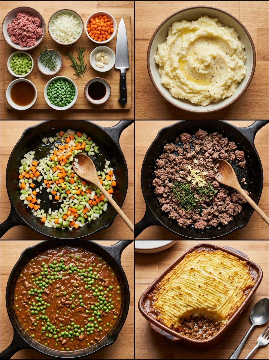 Instruction visual for Shepherd's Pie