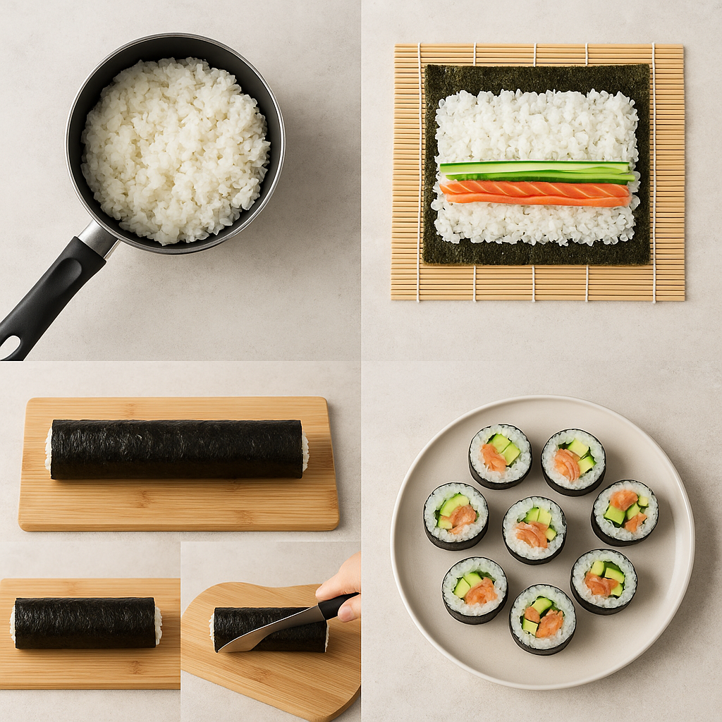 Instruction visual for Sushi Rolls (Maki)