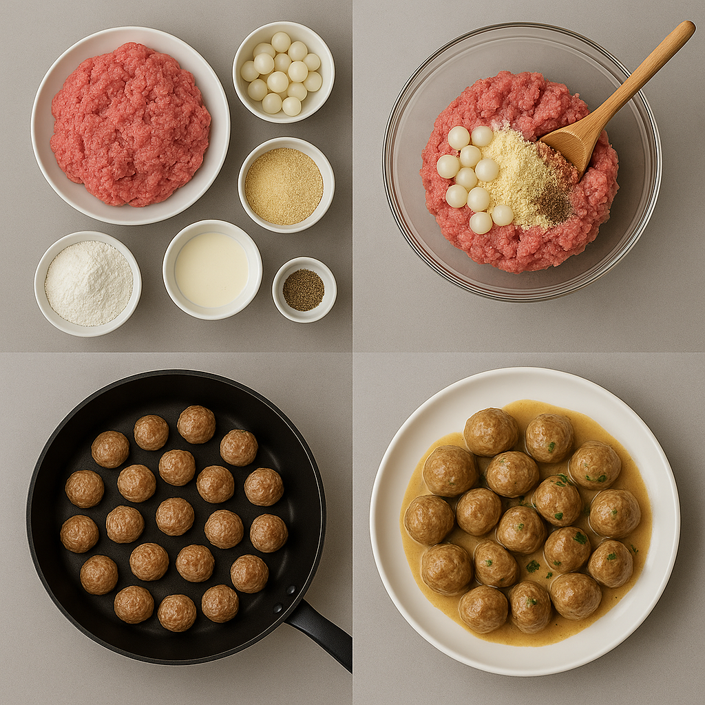 Instruction visual for Swedish Meatballs