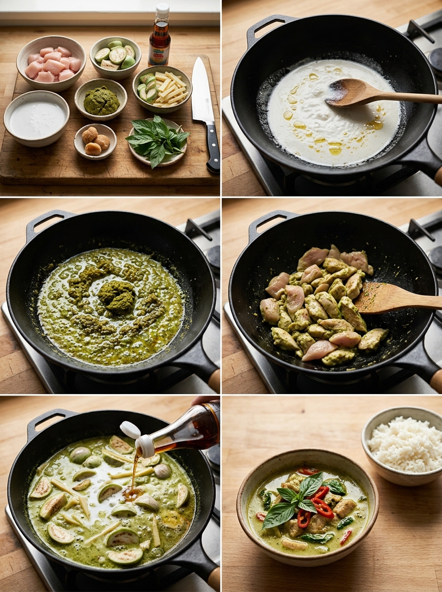Instruction visual for Thai Green Curry
