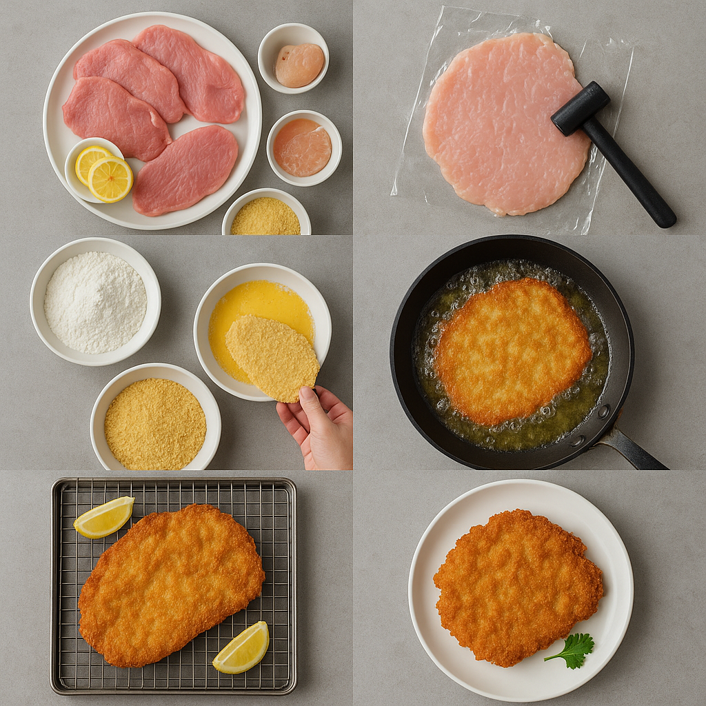 Instruction visual for Wiener Schnitzel