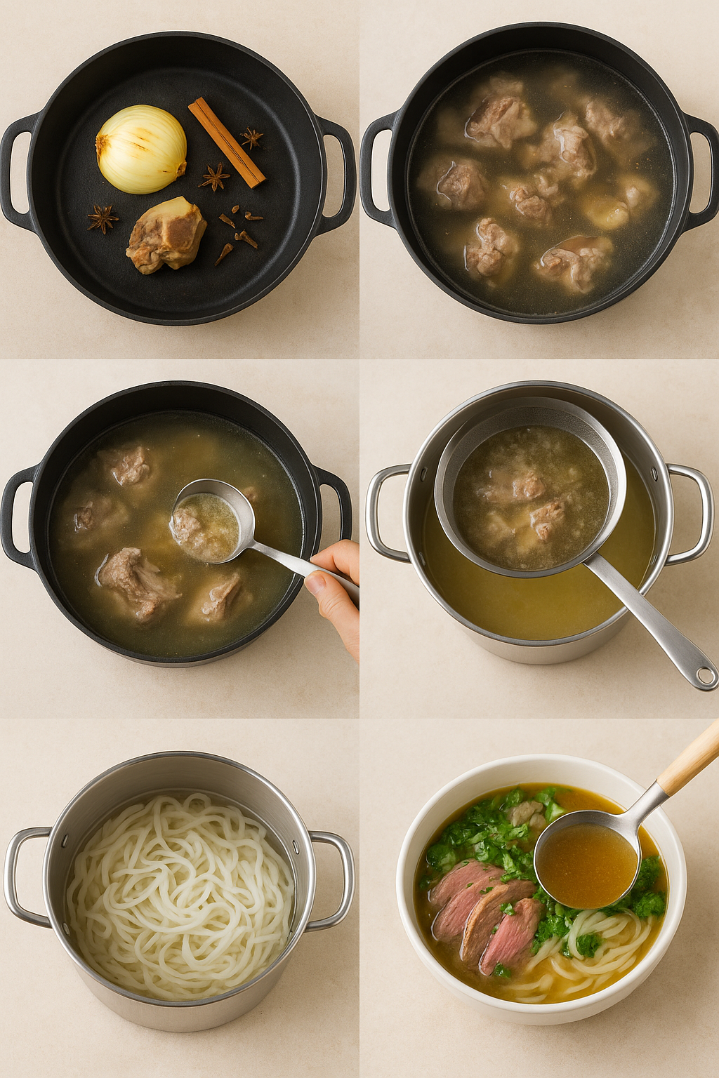 Instruction visual for Beef Pho