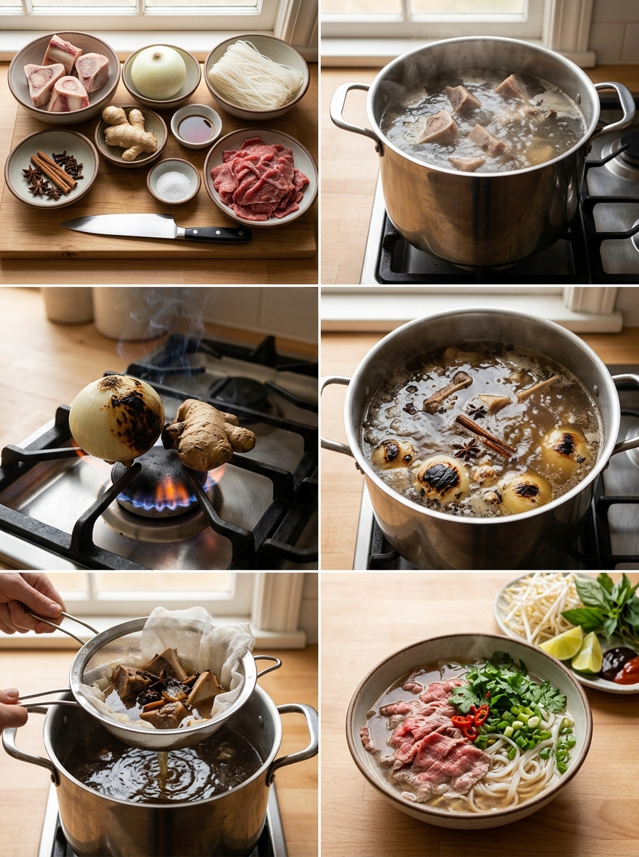 Instruction visual for Beef Pho