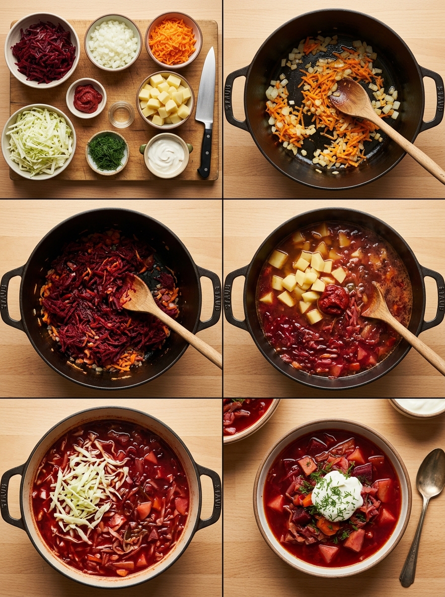 Instruction visual for Borscht