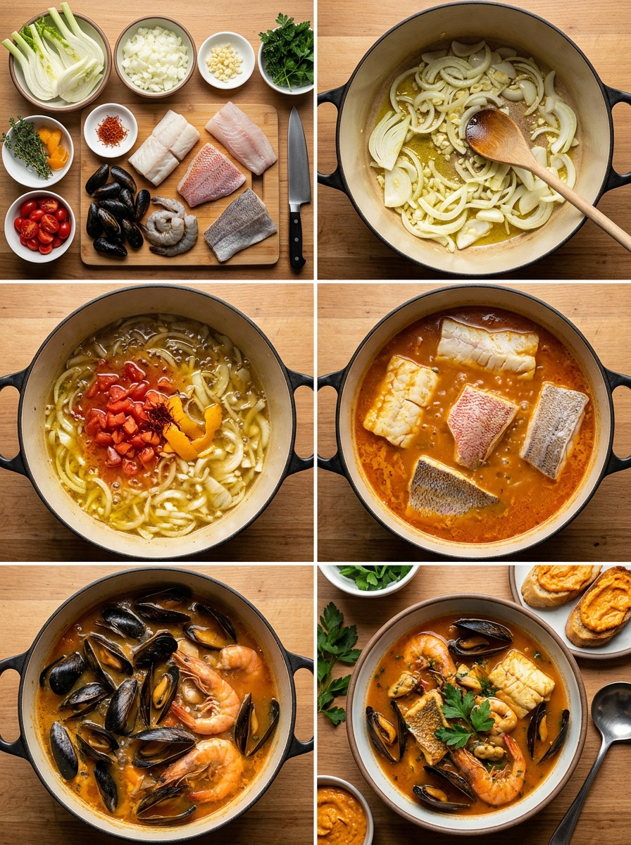 Instruction visual for Bouillabaisse