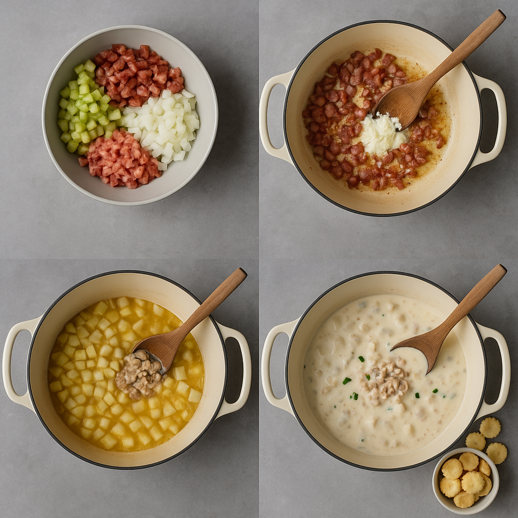 Instruction visual for Clam Chowder