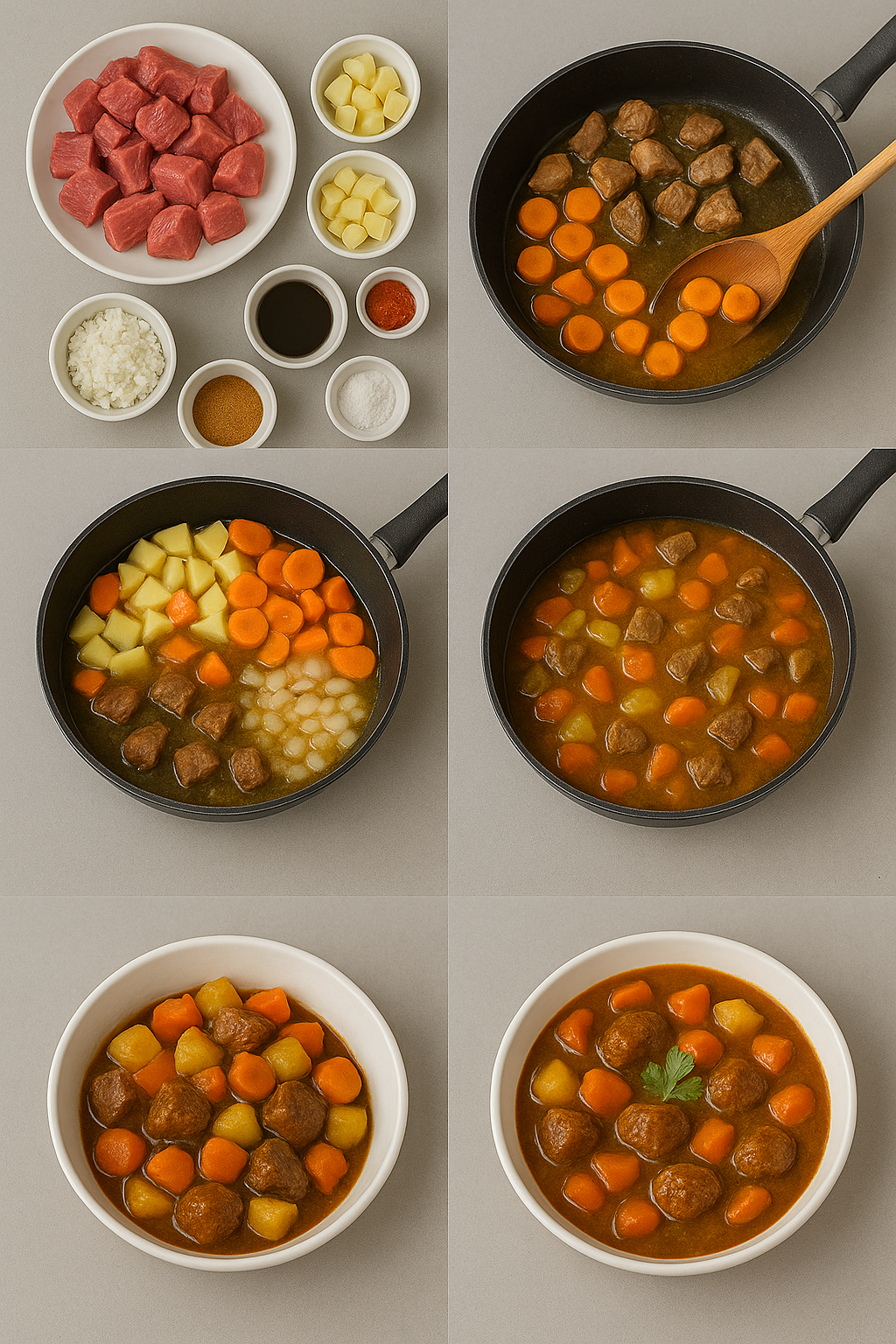 Instruction visual for Creamy Beef Stew