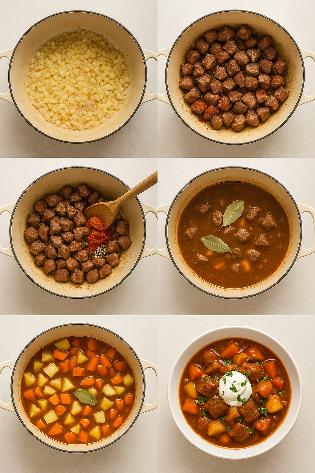 Instruction visual for Hungarian Goulash