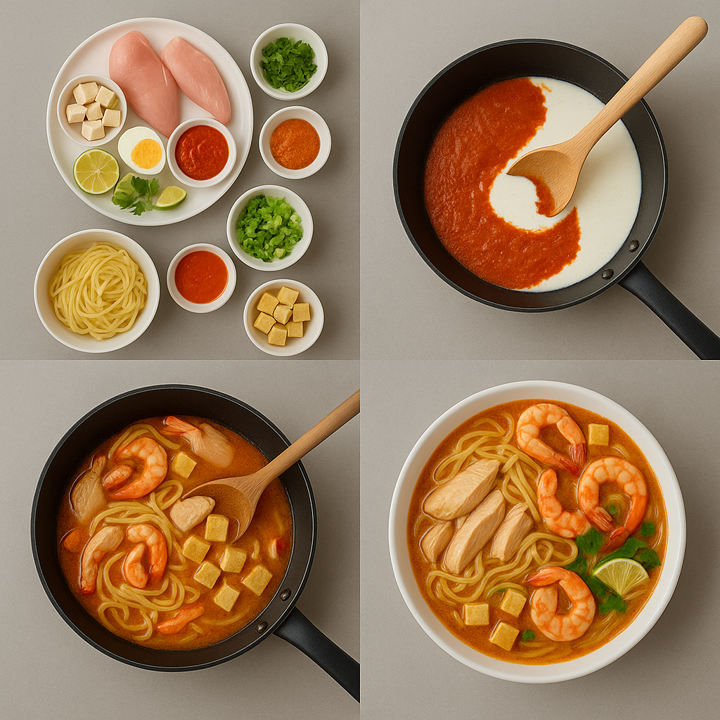 Instruction visual for Malaysian Laksa