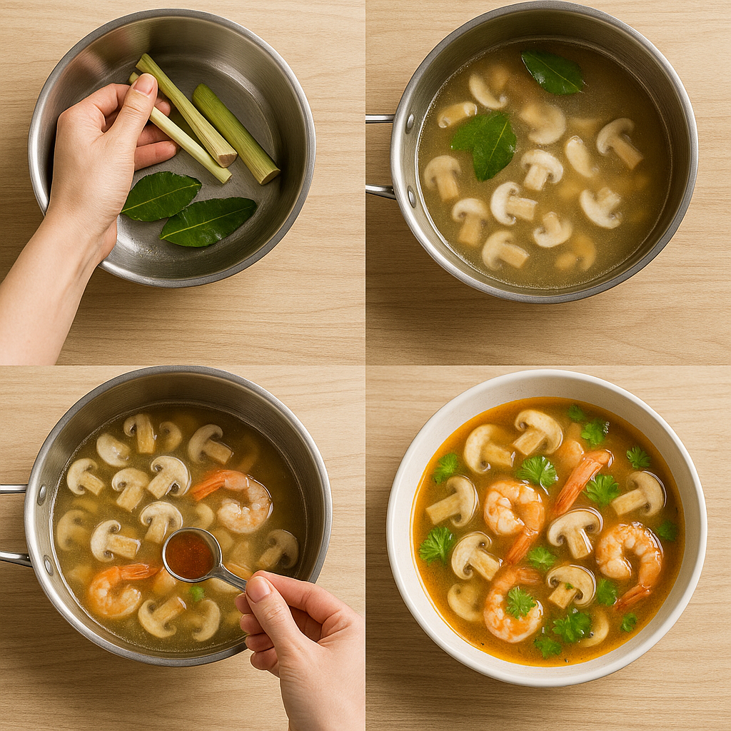 Instruction visual for Tom Yum Soup